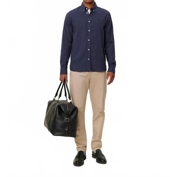 NEW LES DEUX melange desert shirt in dark navy